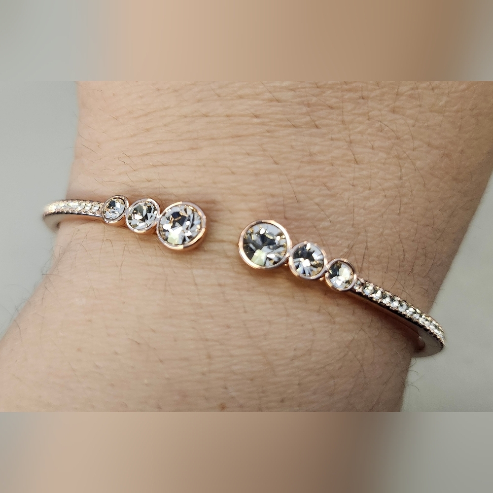 NWT Givenchy Rose-Gold Tone Pink Pave Open Cuff Bracelet